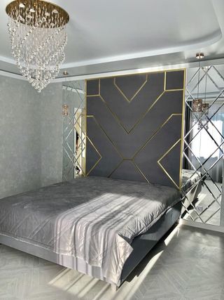 геометрия и серое с золотом